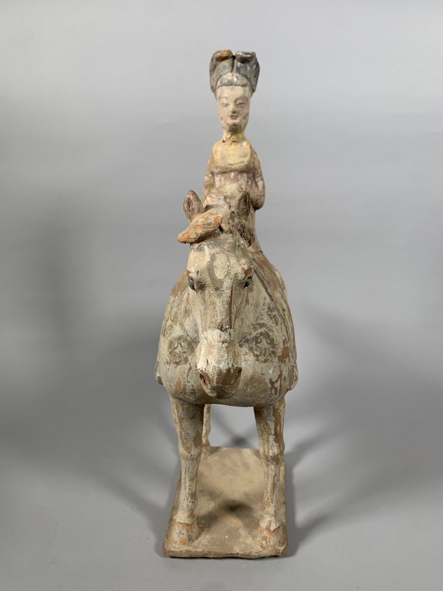 Terracotta Horseman Sculpture Han Dynasty 206 Bc-220 Bc China Archaeology-photo-1