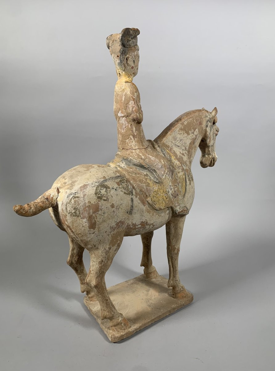 Terracotta Horseman Sculpture Han Dynasty 206 Bc-220 Bc China Archaeology-photo-3