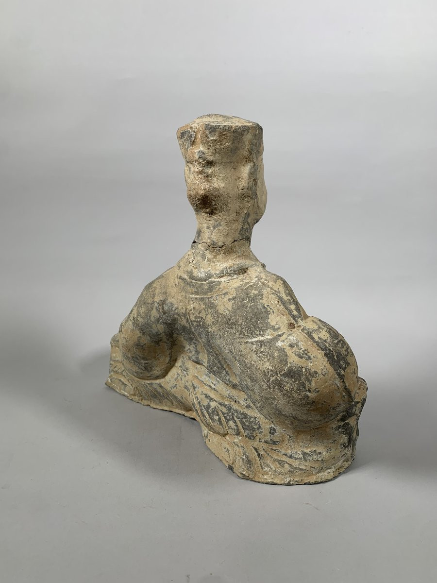 Sculpture d'Un Musicien En Terre Cuite Dynastie Han 206 Bc-220 Ac Mingqi Chine Archeologie-photo-1