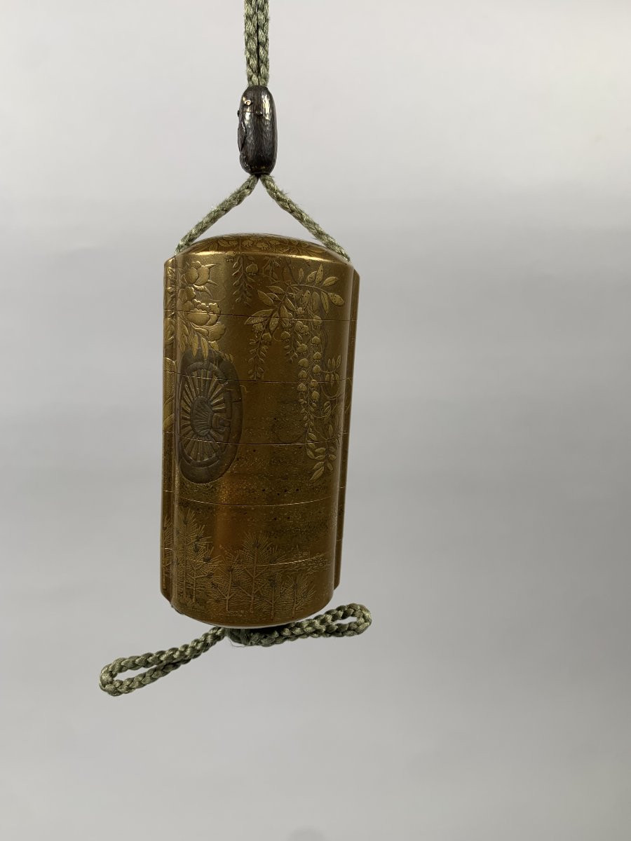 JAPON, INRO à cinq cases en laque fundame Epoque EDO (1603 - 1868),-photo-1