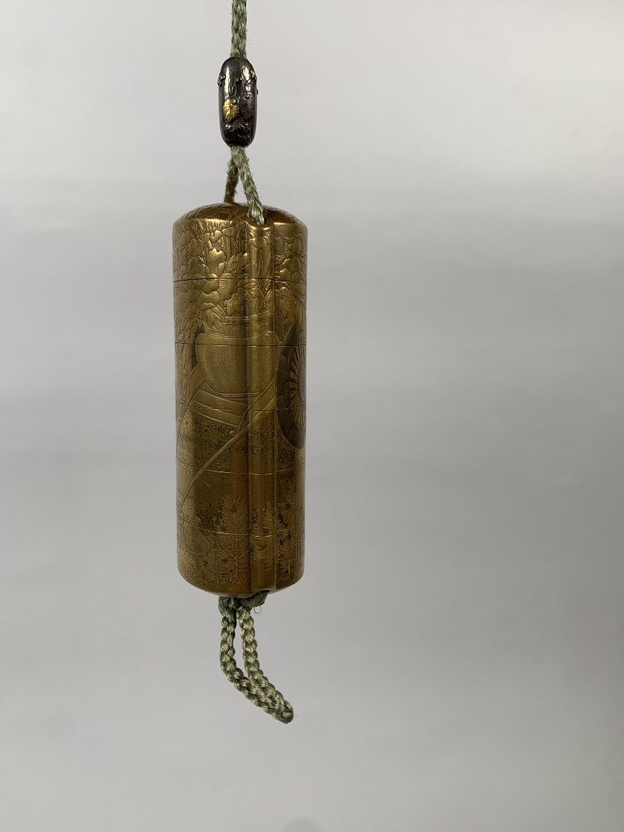 JAPON, INRO à cinq cases en laque fundame Epoque EDO (1603 - 1868),-photo-2