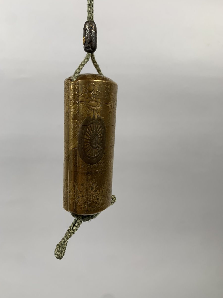 JAPON, INRO à cinq cases en laque fundame Epoque EDO (1603 - 1868),-photo-3