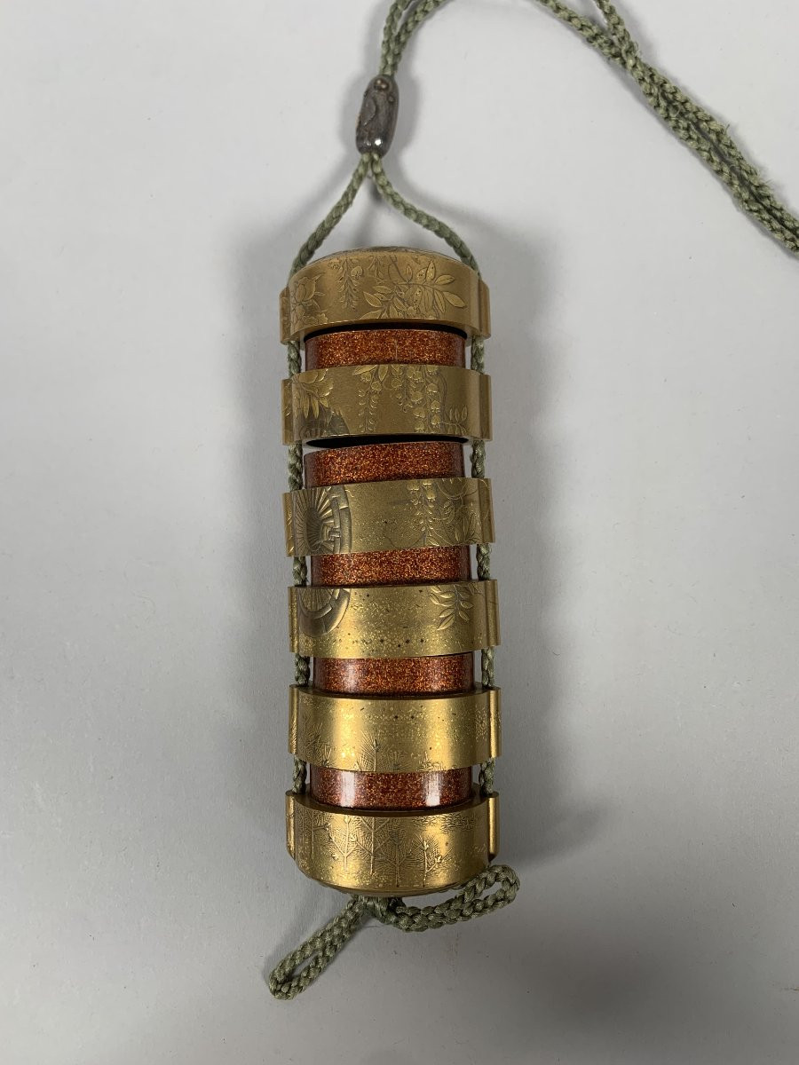 JAPON, INRO à cinq cases en laque fundame Epoque EDO (1603 - 1868),-photo-6