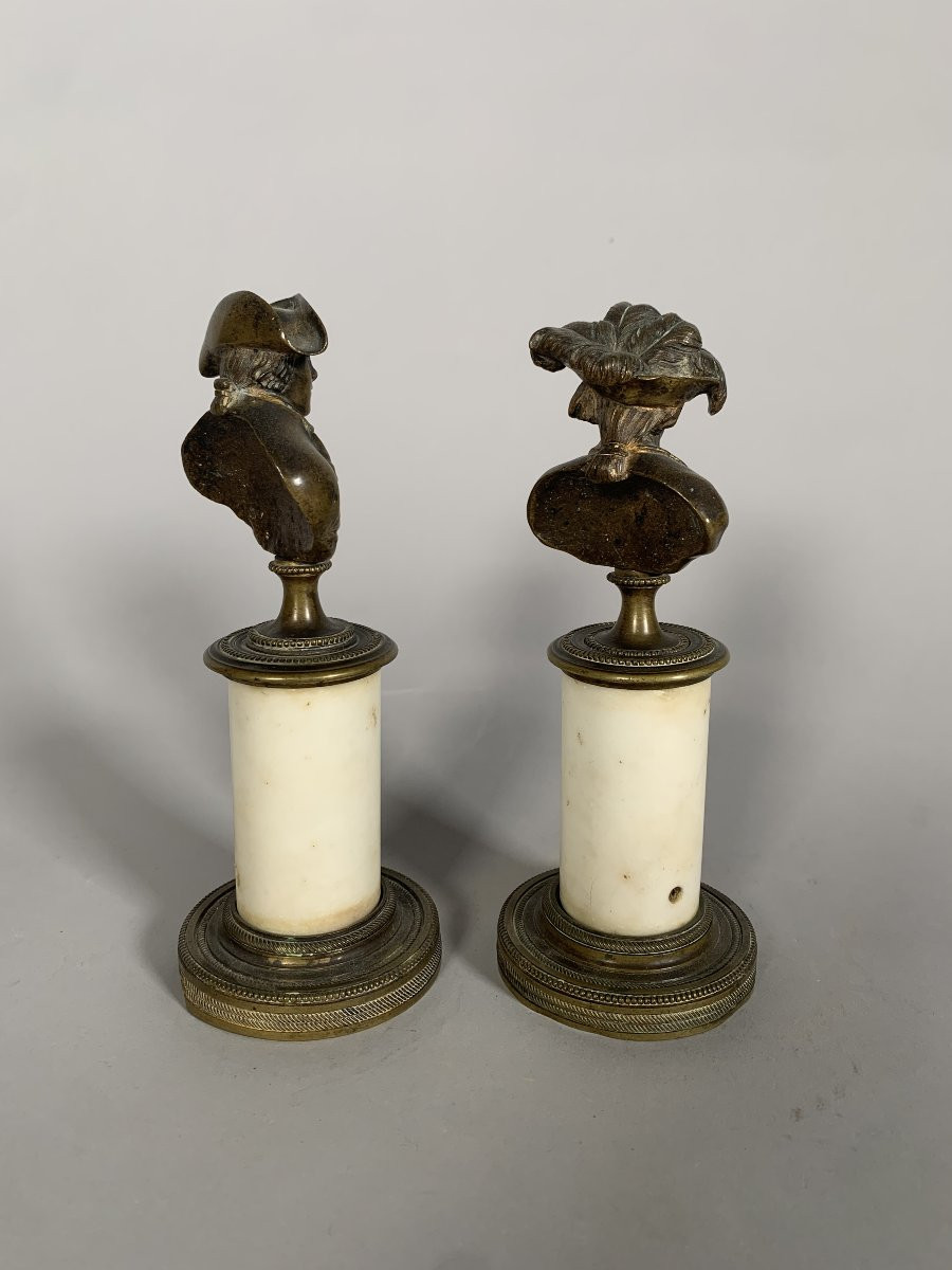 Paire de bustes bronze epoque Louis XVI corsaire Jean Bart et corsaire John Paul Jones XVIIIeme-photo-4