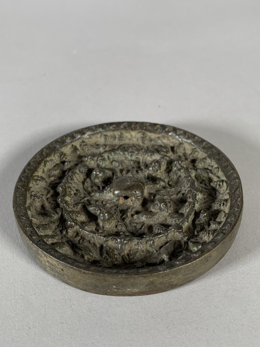 Miroir en bronze dynastie Tang (618-907) Chine Archéologie-photo-3