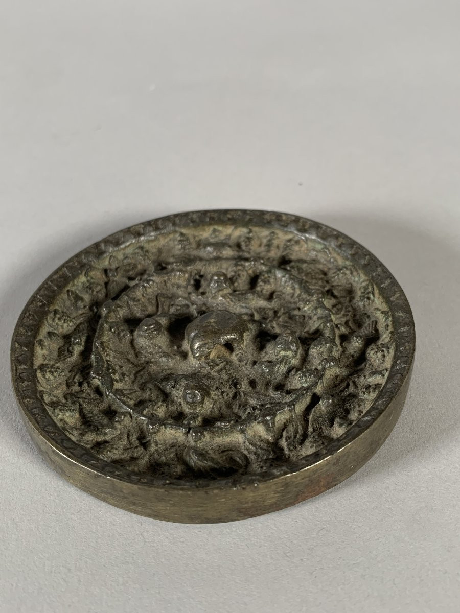 Miroir en bronze dynastie Tang (618-907) Chine Archéologie-photo-4
