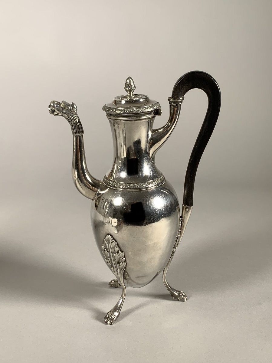 Verseuse en argent massif époque Empire poinçons au coq (1798-1809) XIXeme siecle-photo-2