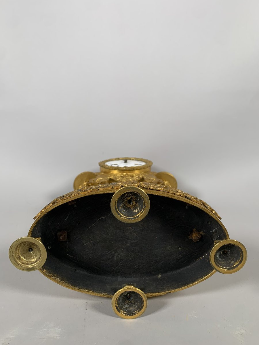 Pendule portique d'époque empire aux egyptiennes bronze dore circa 1800 XIXeme siecle-photo-4