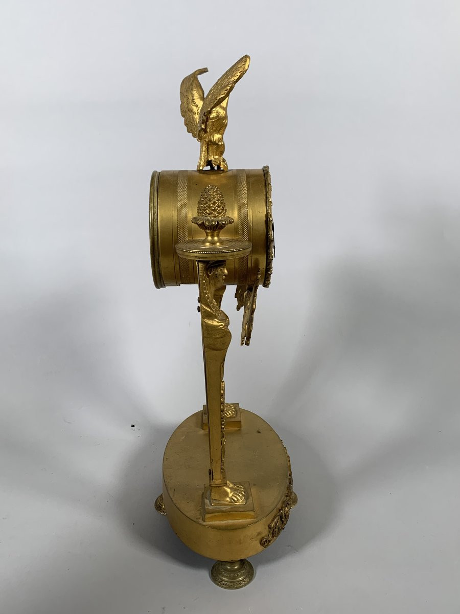 Pendule portique d'époque empire aux egyptiennes bronze dore circa 1800 XIXeme siecle-photo-5