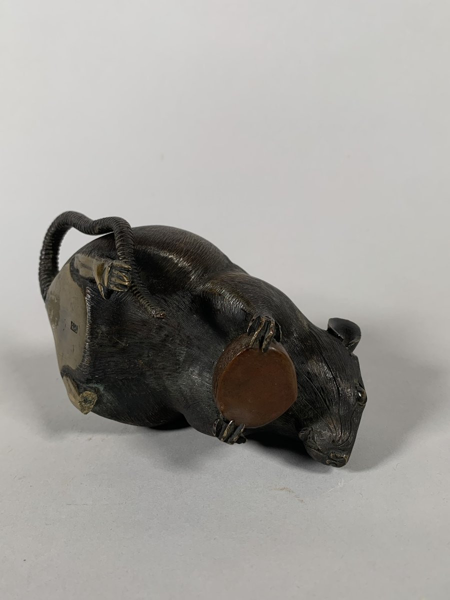 Souris a la châtaigne - Bronze - Japon - Période Meiji (1868–1912) XIXeme siecle-photo-7