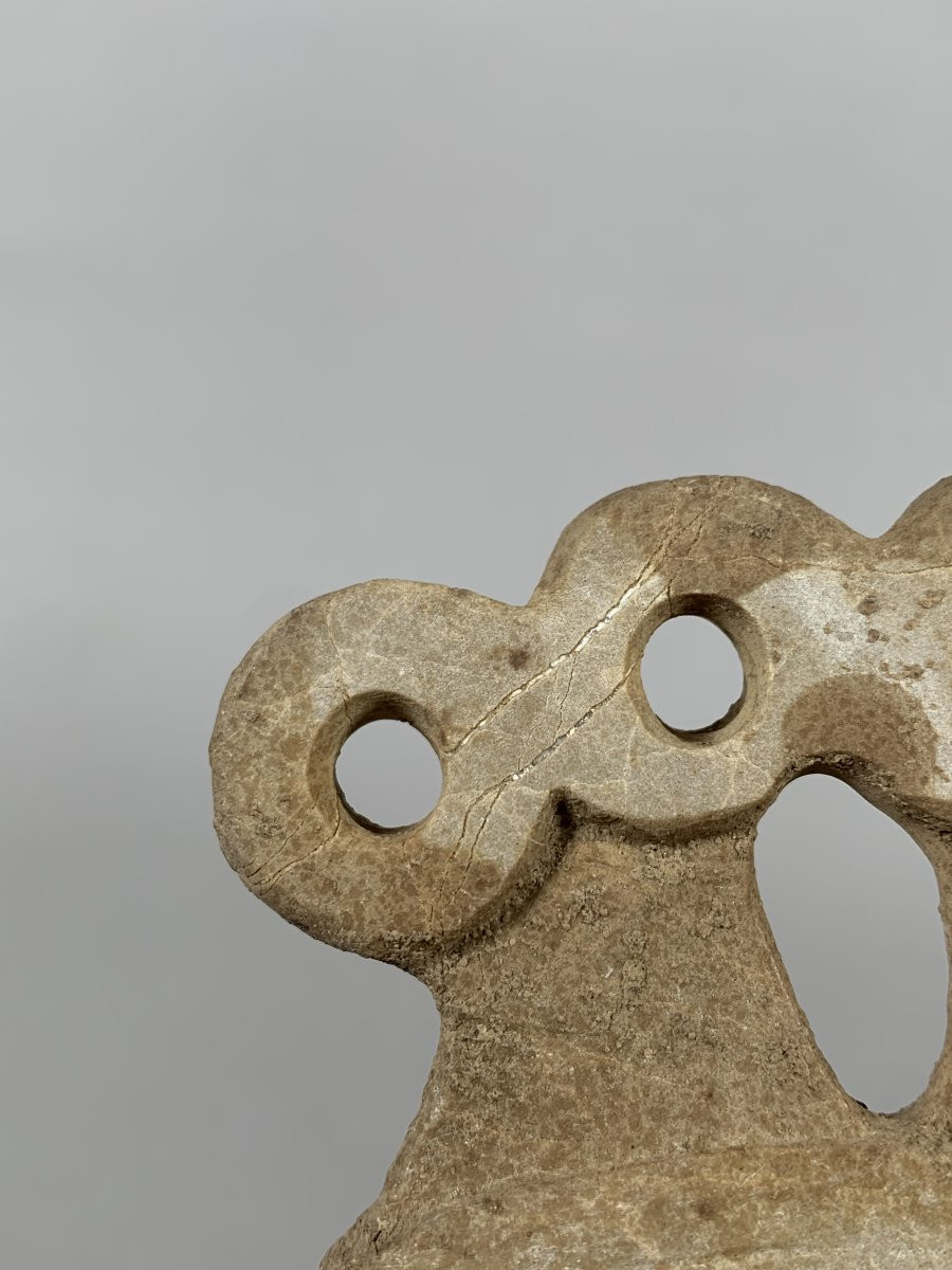 Idole campaniforme bicéphale aux yeux  Tell Brak archéologique antique-photo-6