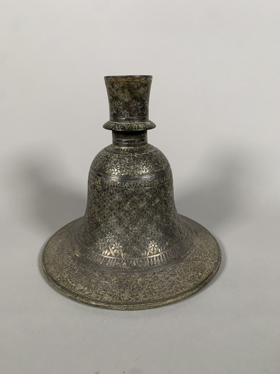 Silver-plated "huqqa" Bidri Hookah Base - Steel, Silver - India - 18th Century