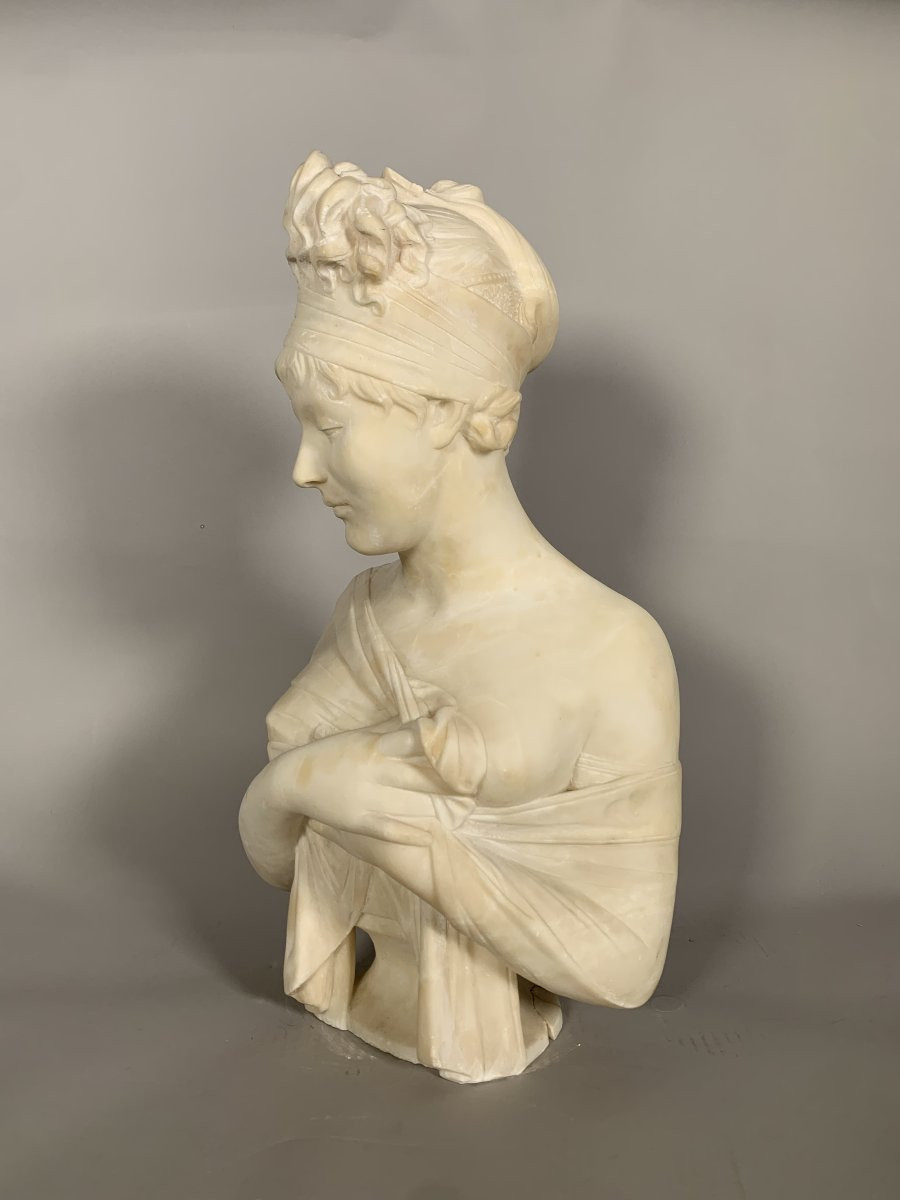 Sculpture, Buste de madame de Recamier d'apres Joseph Chinard (1756 - 1813)  52cm XIXeme siecle-photo-3