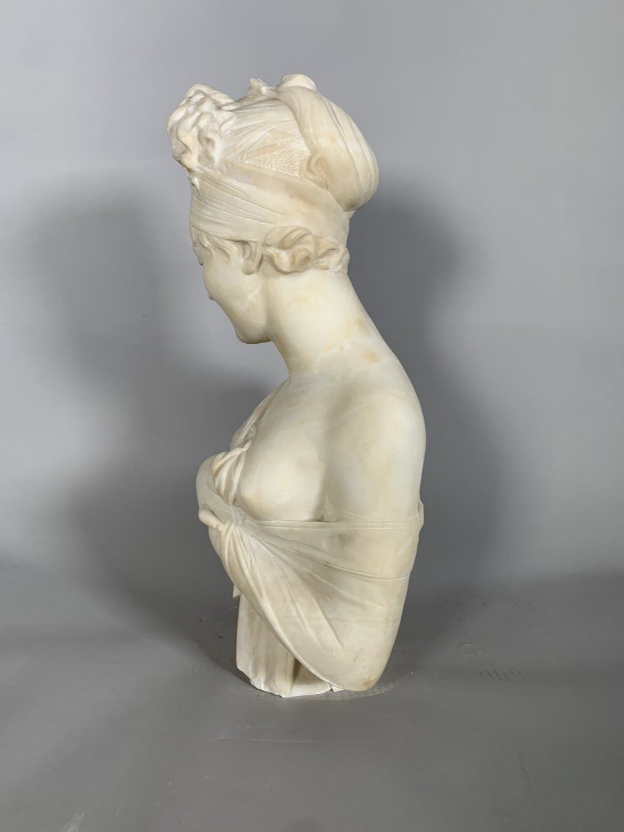 Sculpture, Buste de madame de Recamier d'apres Joseph Chinard (1756 - 1813)  52cm XIXeme siecle-photo-4