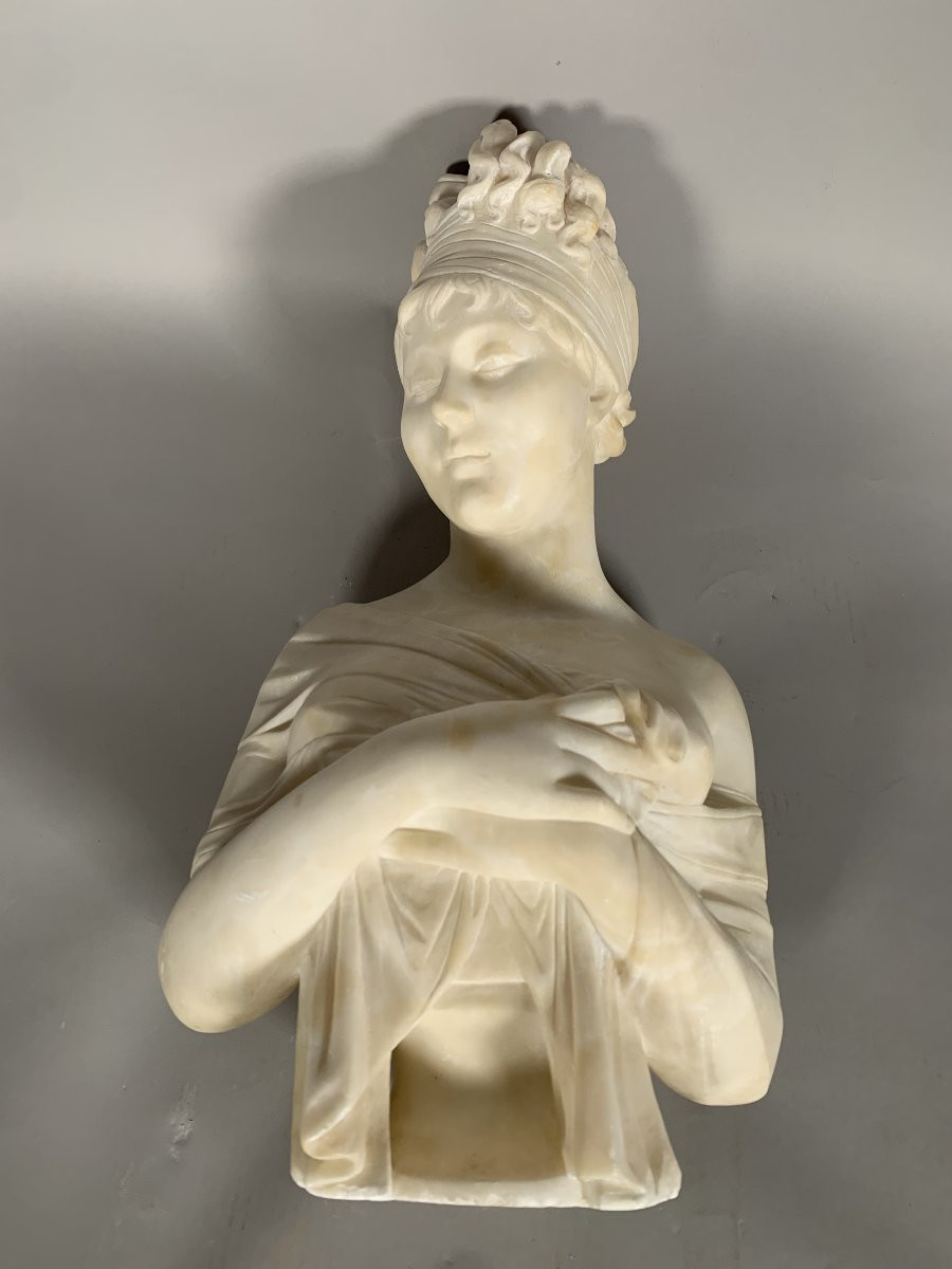 Sculpture, Buste de madame de Recamier d'apres Joseph Chinard (1756 - 1813)  52cm XIXeme siecle-photo-4