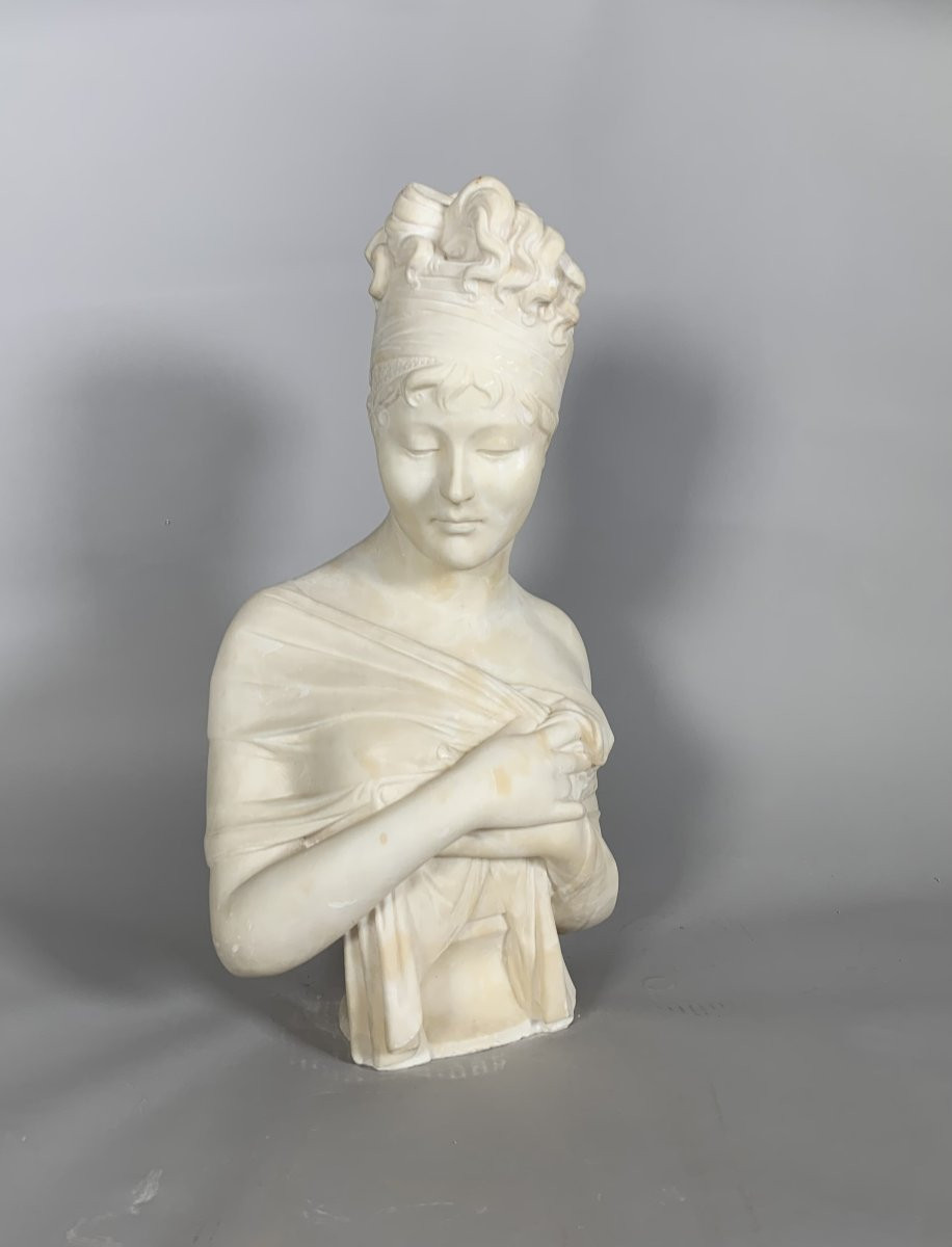 Sculpture, Buste de madame de Recamier d'apres Joseph Chinard (1756 - 1813)  52cm XIXeme siecle-photo-5