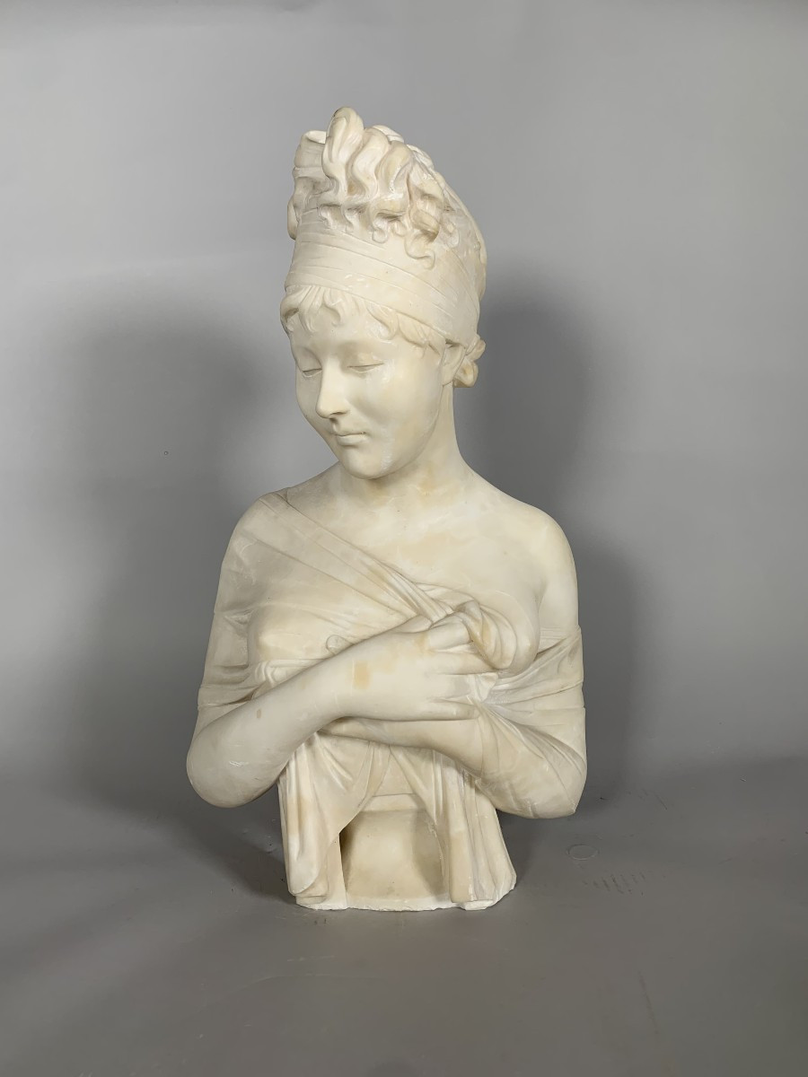 Sculpture, Buste de madame de Recamier d'apres Joseph Chinard (1756 - 1813)  52cm XIXeme siecle