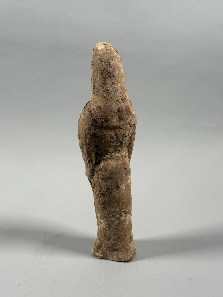 Pair Of Mingqi Servant Sculptures, Polychrome Earth, Han Dynasty, Archaeology, China-photo-4