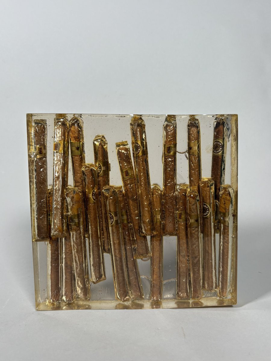 Arman (1928-2005) Decumulation Of Cigars (1973) Modern 20th-century Sculpture-photo-1