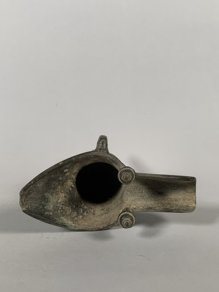 Coupe bronze tripode "Jue" Chine époque Ming (1368 - 1644) -photo-6