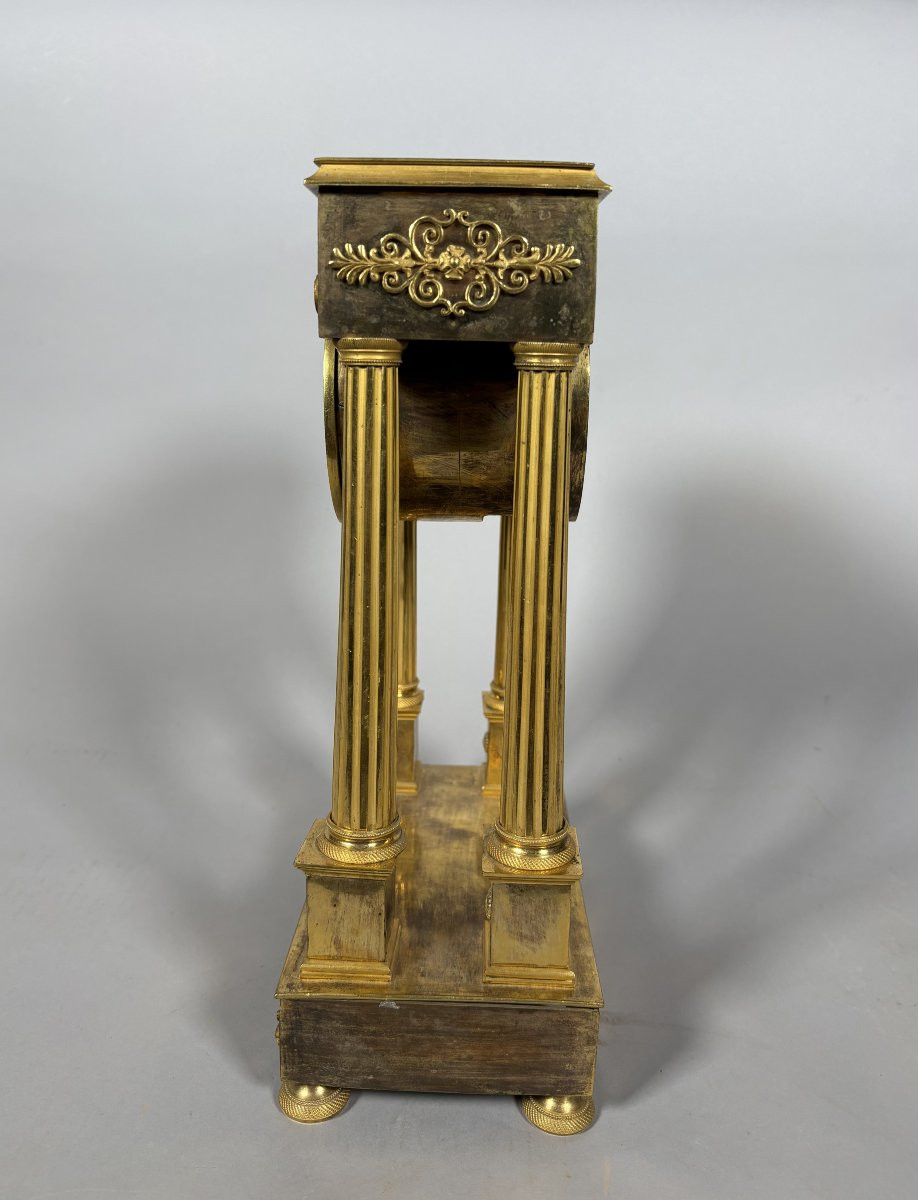 Pendule portique bronze  d'époque Empire  XIXeme siecle-photo-2