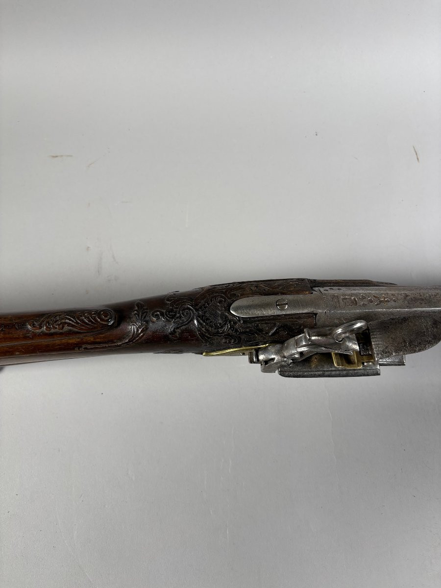 Arquebuse à rouet transformée à silex XVIIeme siecle-photo-2