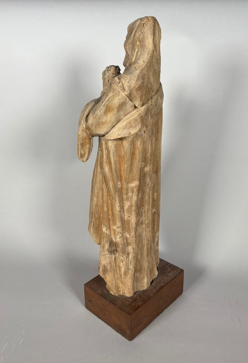 Sculpture en bois vierge  XVIème siècle La vierge prière-photo-3