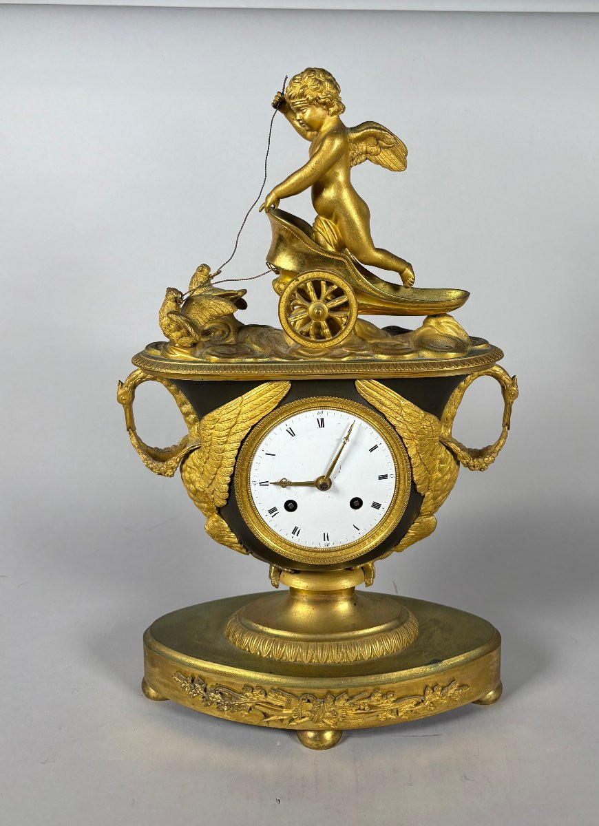 "the Chariot Of Love" Clock, Empire Period, Early 19th Century-photo-3