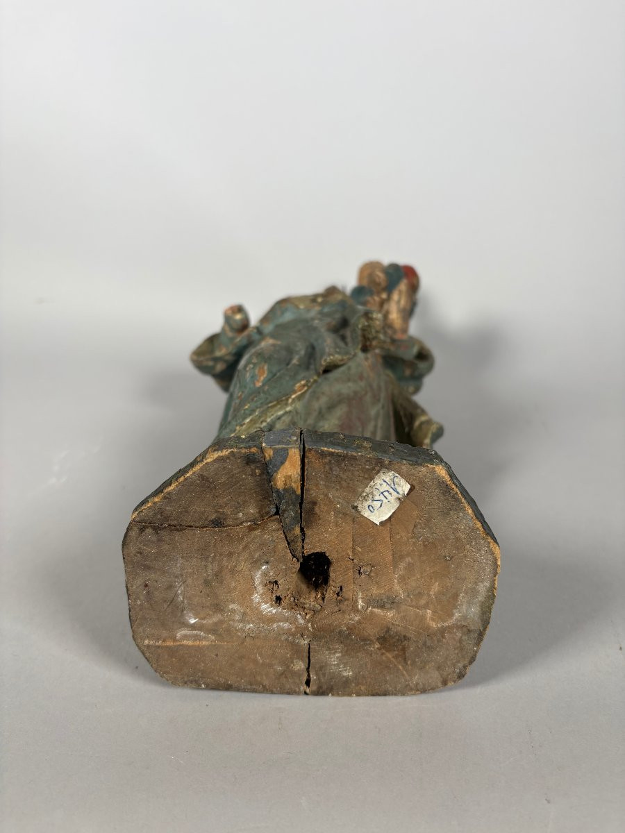 The Virgin And Child, Polychrome Carved Wood, 18th Century -photo-1