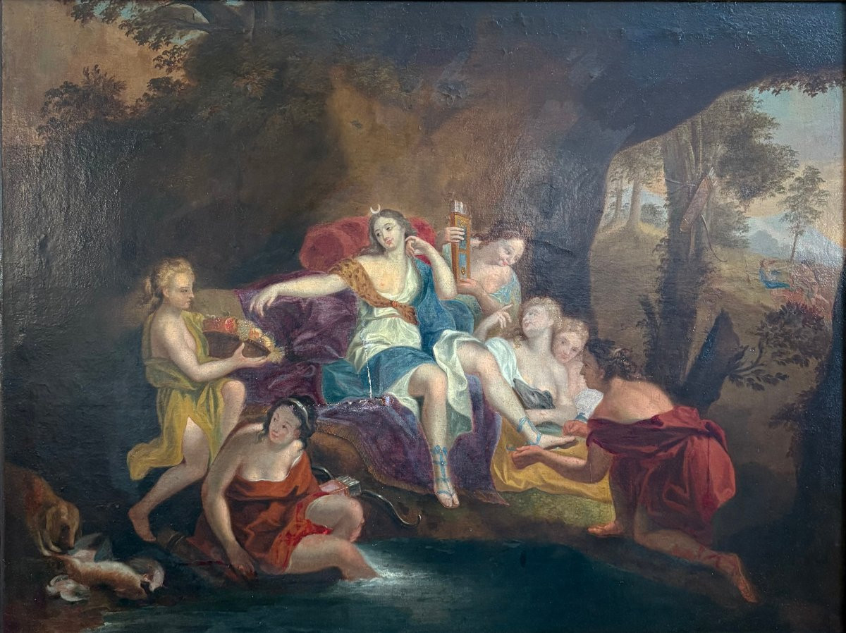 Suiveur d'Antoine Coypel (1661-1722) - Diane et ses nymphes, au bain-photo-4