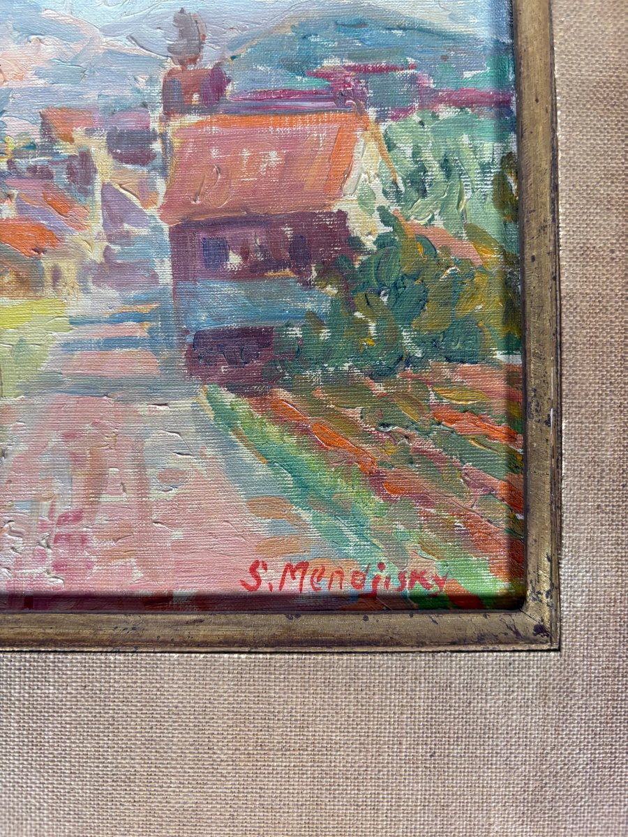 Serge Mendjisky (1929-2017) Oil On Canvas Landscape -photo-3