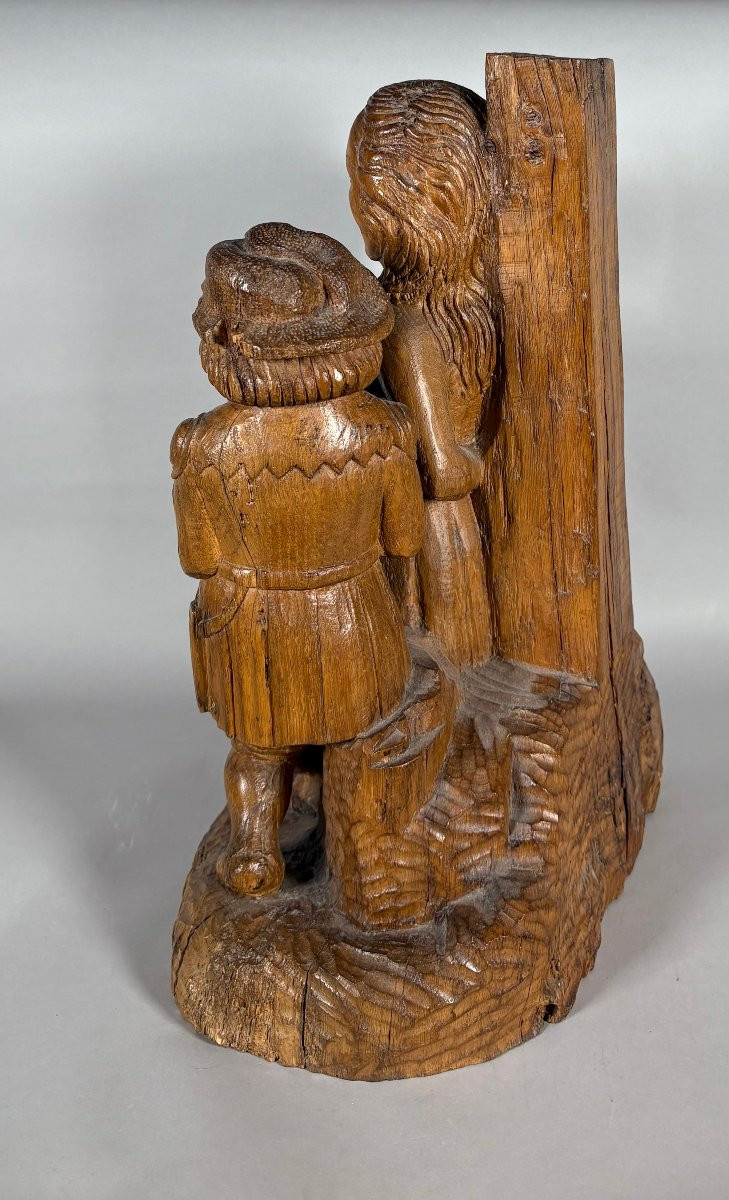 Le Martyre de Sainte Apolline en bois sculpté XVème siècle-photo-2