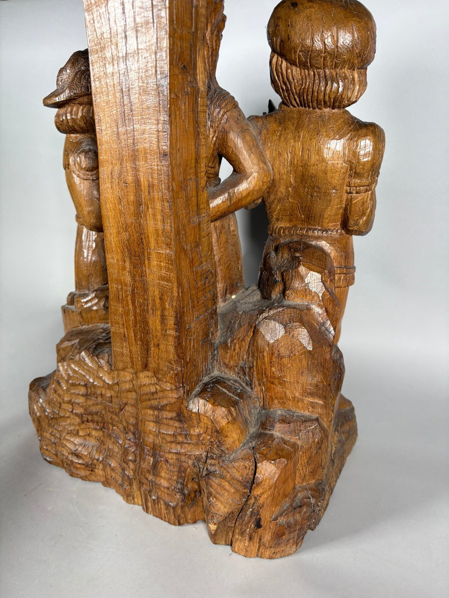 Le Martyre de Sainte Apolline en bois sculpté XVème siècle-photo-4