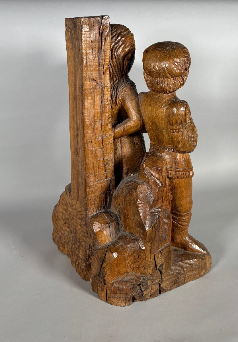 Le Martyre de Sainte Apolline en bois sculpté XVème siècle-photo-5