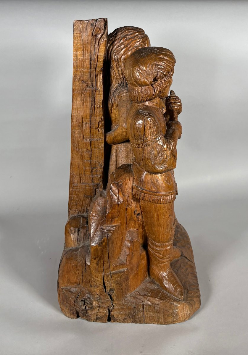 Le Martyre de Sainte Apolline en bois sculpté XVème siècle-photo-8