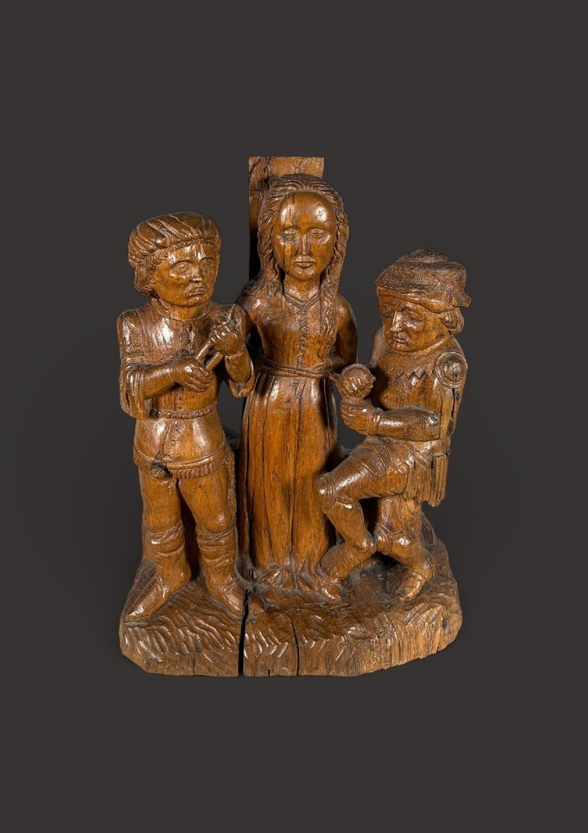 Le Martyre de Sainte Apolline en bois sculpté XVème siècle