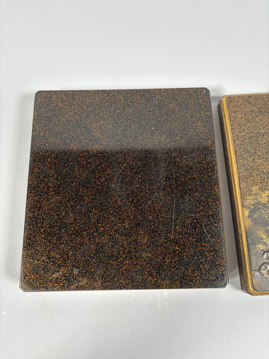 Japan - Mid-edo Period (1603-1868) Suzuribako Lacquer Calligraphy Box Nashiji-photo-1