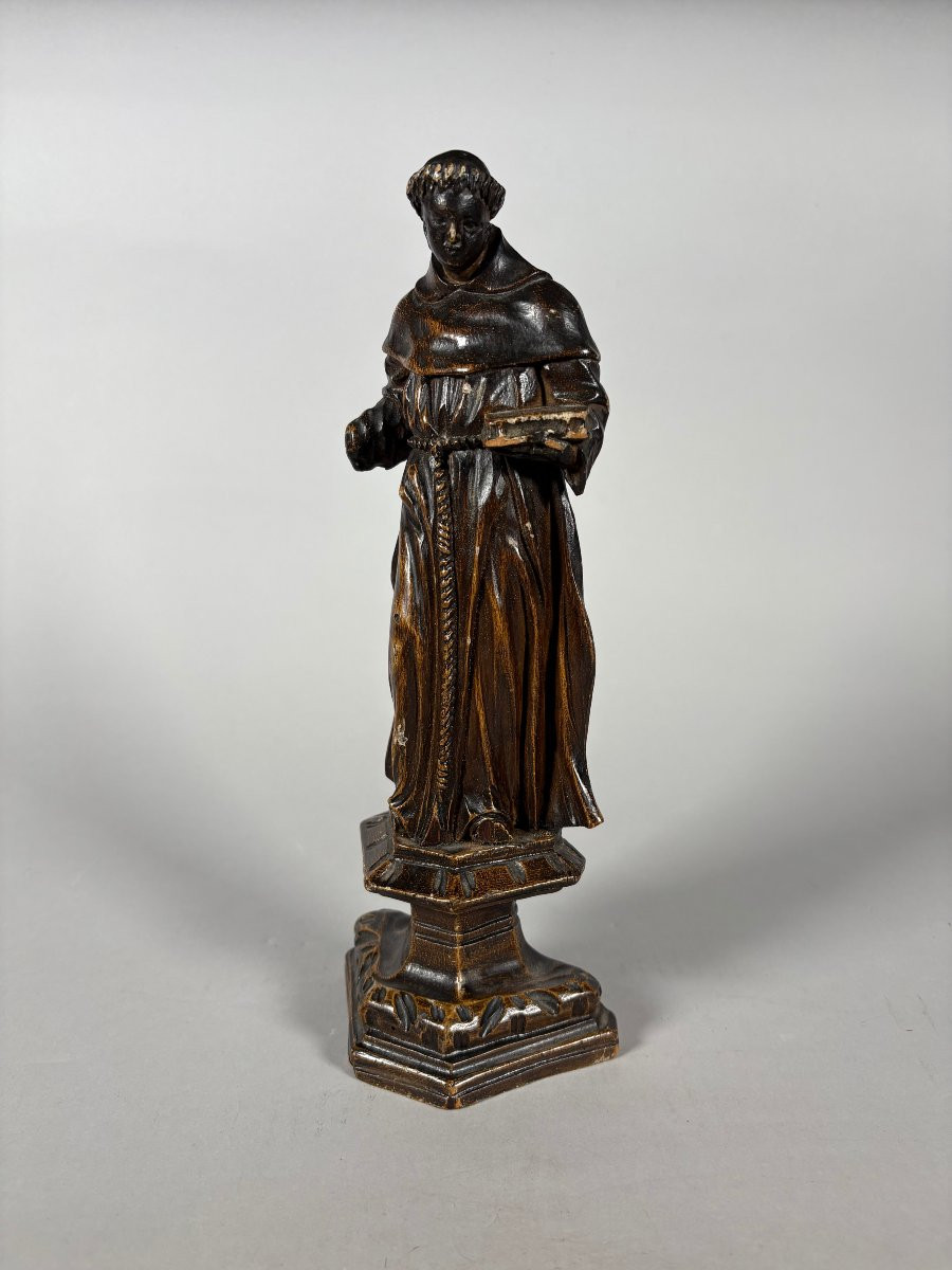 Sculpture, Saint François d'Assise , XVIIème siècle - 31 cm - Bois-photo-2