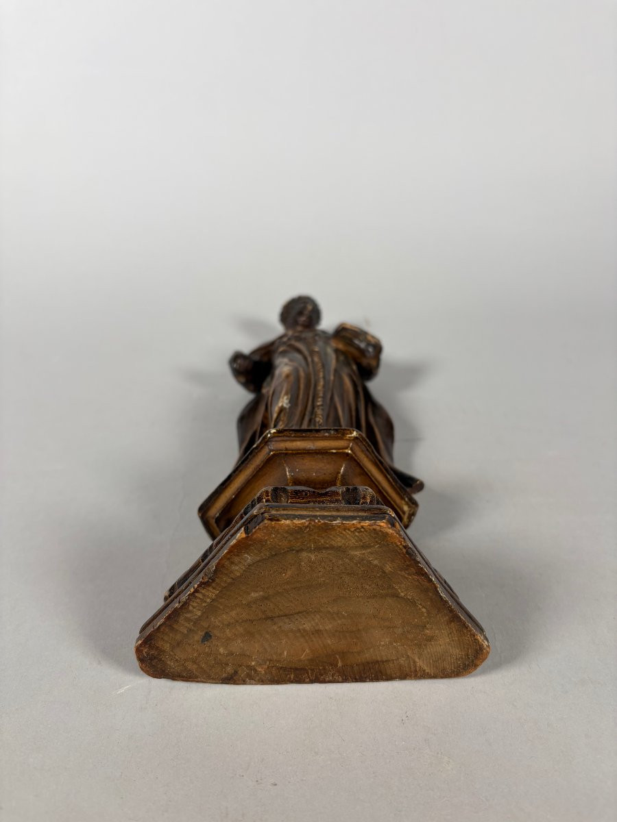 Sculpture, Saint François d'Assise , XVIIème siècle - 31 cm - Bois-photo-3