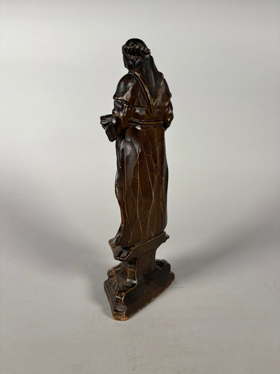 Sculpture, Saint François d'Assise , XVIIème siècle - 31 cm - Bois-photo-4
