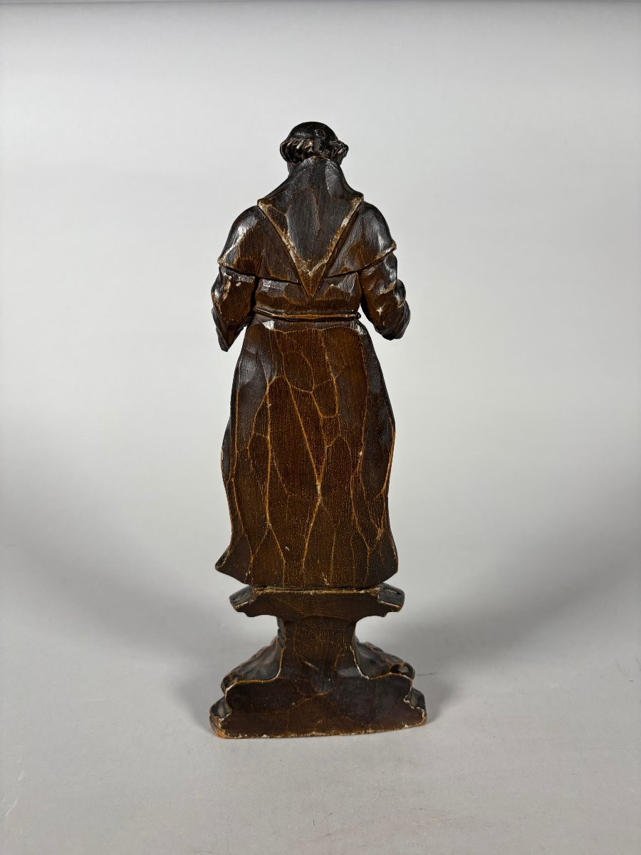 Sculpture, Saint François d'Assise , XVIIème siècle - 31 cm - Bois-photo-5