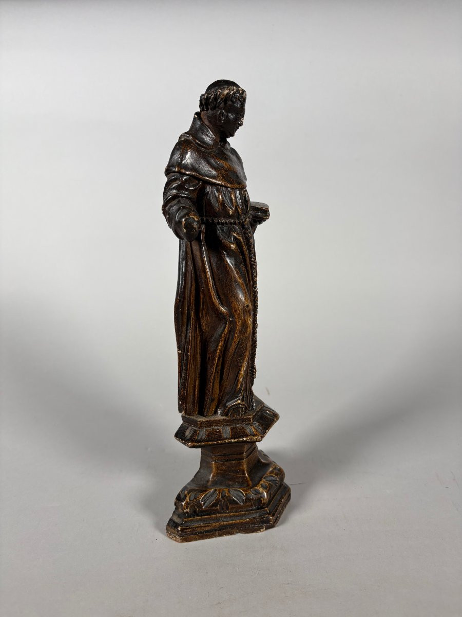 Sculpture, Saint François d'Assise , XVIIème siècle - 31 cm - Bois-photo-6