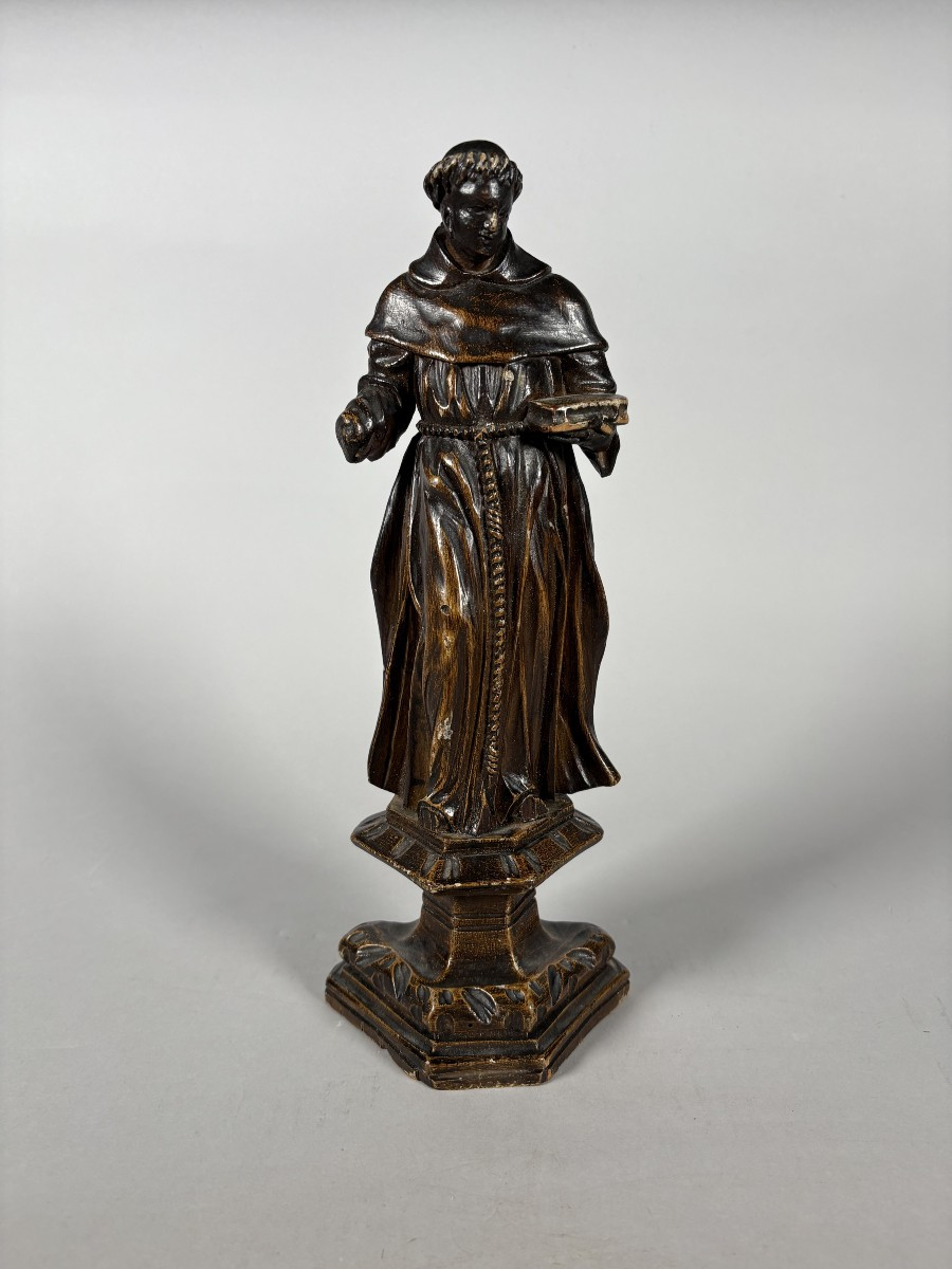 Sculpture, Saint François d'Assise , XVIIème siècle - 31 cm - Bois