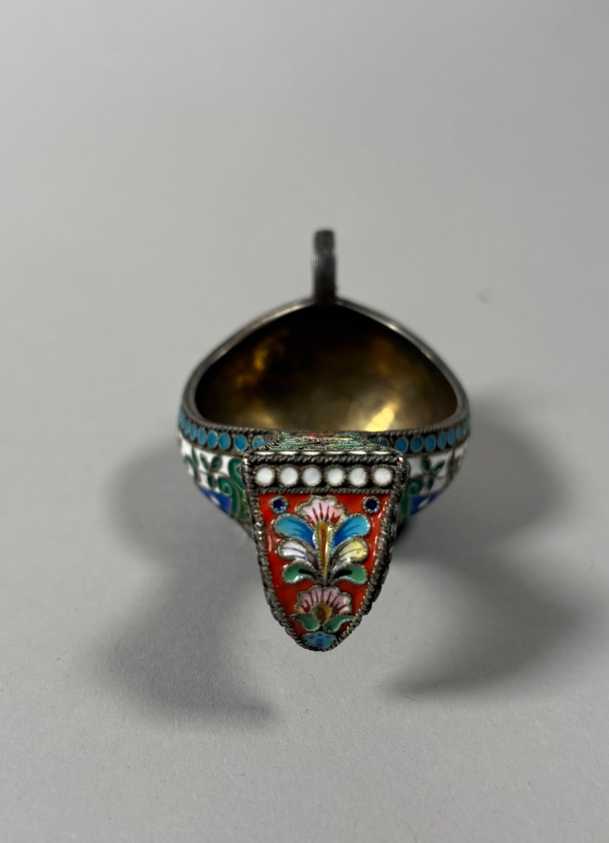 Kovsh en argent vermeil et emaux cloisonnés Russie XIXème siècle-photo-1