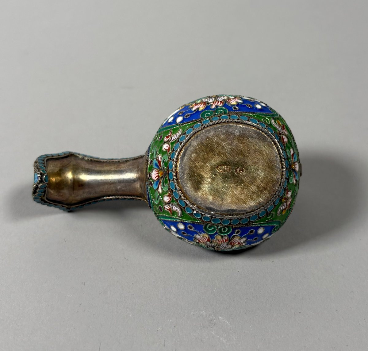 Kovsh en argent vermeil et emaux cloisonnés Russie XIXème siècle-photo-5