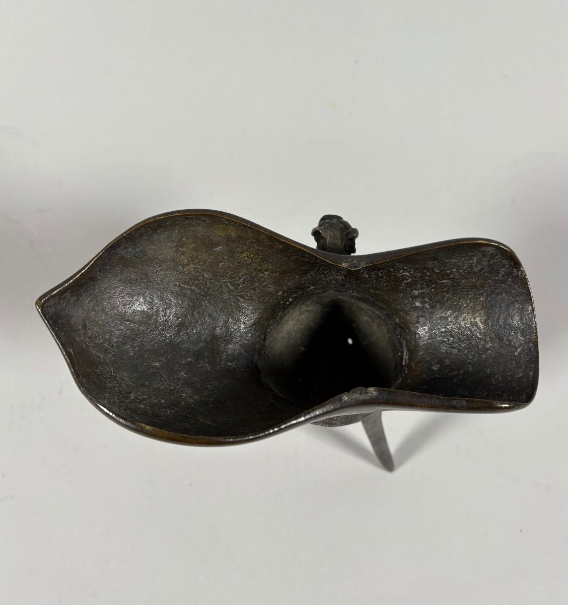 Tripod "jue" Cup, China, Song-yuan Period, In The Antique Shang Style-photo-3