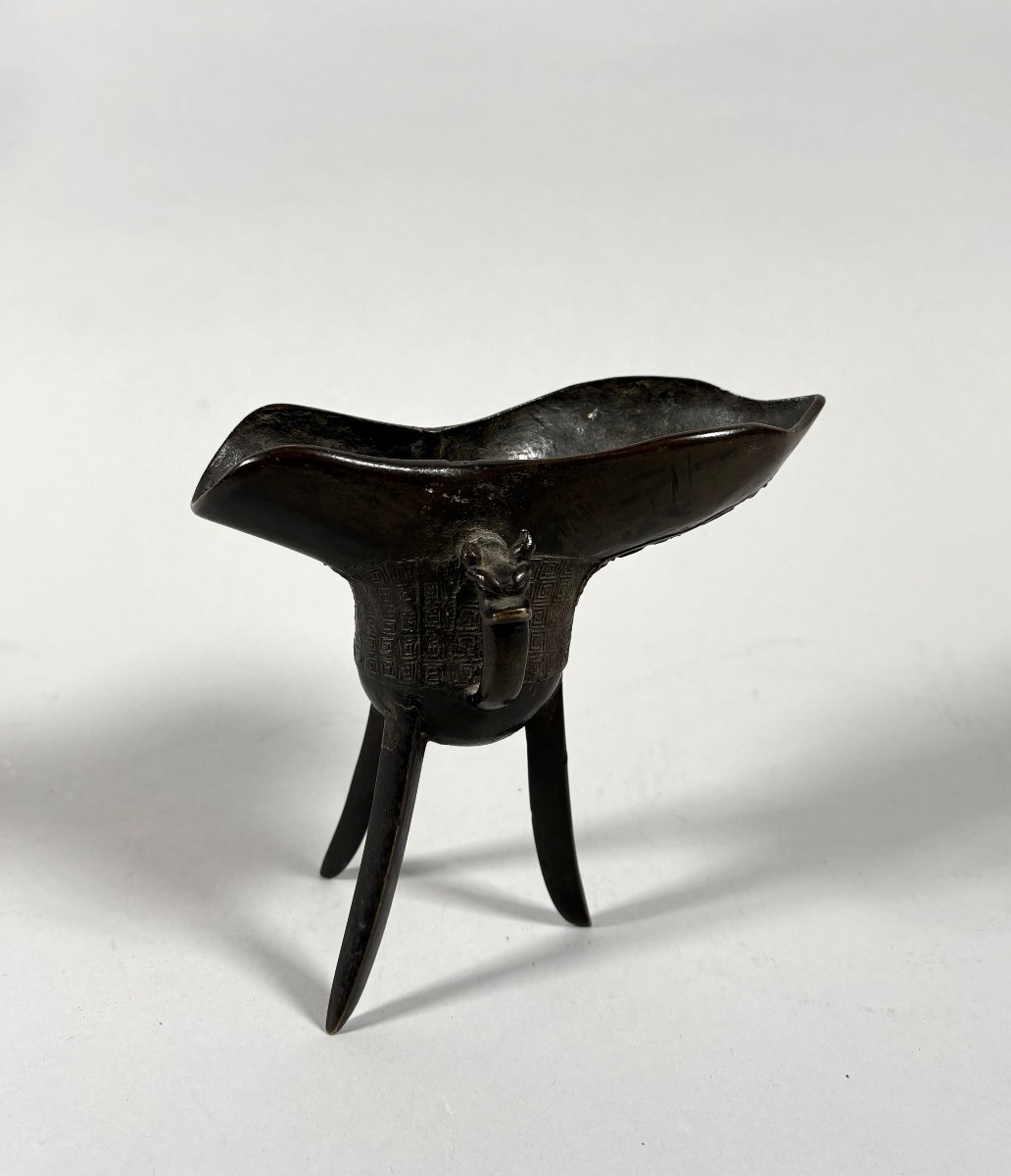 Tripod "jue" Cup, China, Song-yuan Period, In The Antique Shang Style
