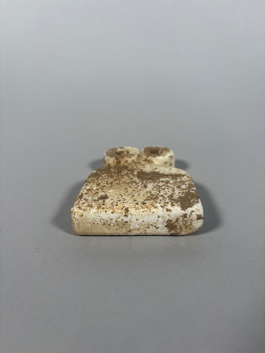 Tell Brak Calcite Bell Beaker Idol "with Eyes". - 11 Cm Archaeology-photo-1
