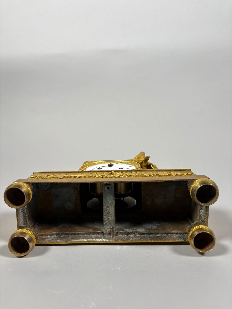 Pendule de cheminée Femme a la toilette epoque Empire XIXeme siecle-photo-2