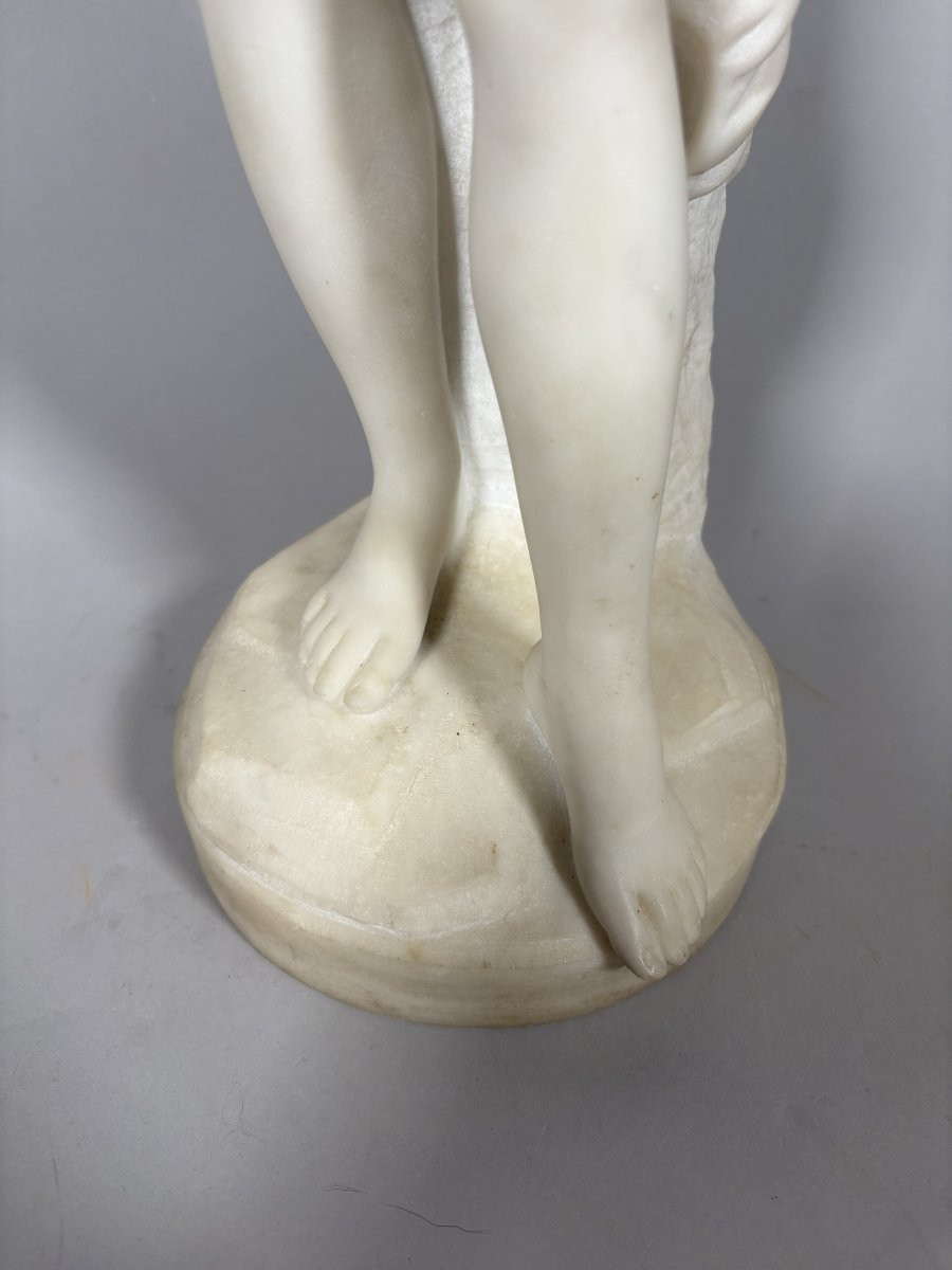 White Marble Sculpture Diana In The Bath After Falconet (1716-1791) 18th Century -photo-5